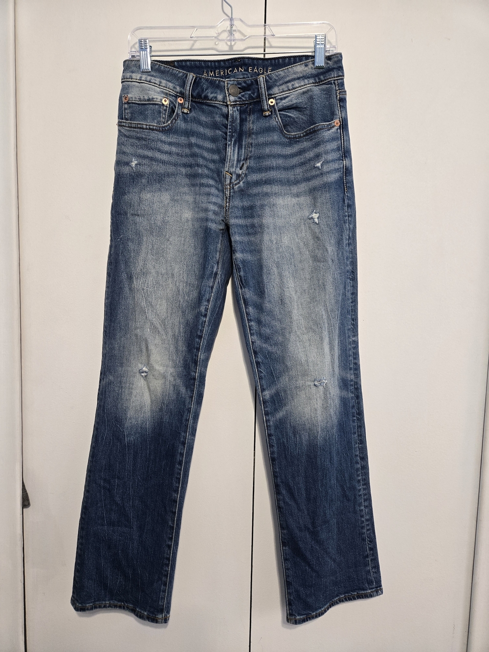 American Eagle AirFlex+ Original Bootcut Jeans 28x30 Distressed Stretch‎ Denim